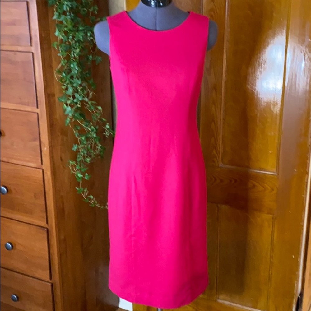 Talbots Raspberry Wool Sheath Dress - Picture 2 of 5